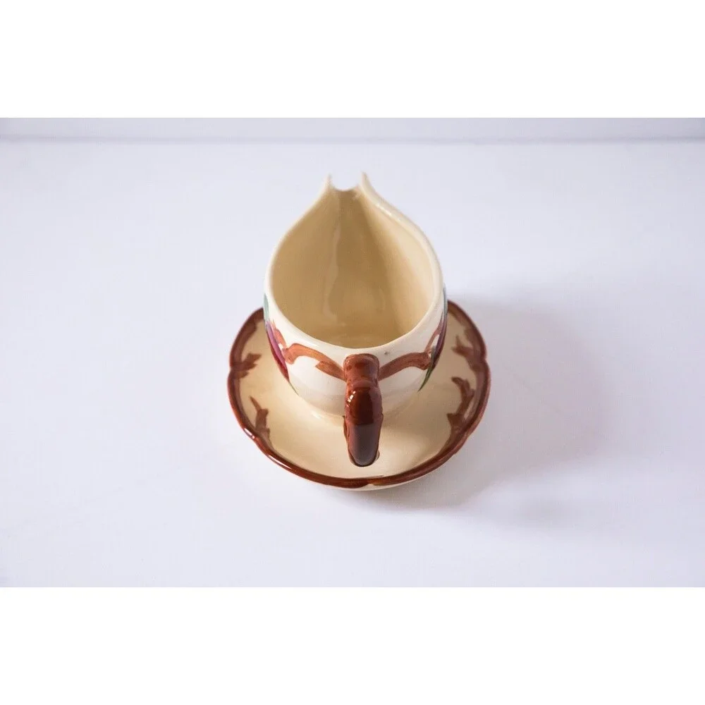 Vintage Franciscan Apple Gravy Boat with Attached Underplate USA circa 1966 TV